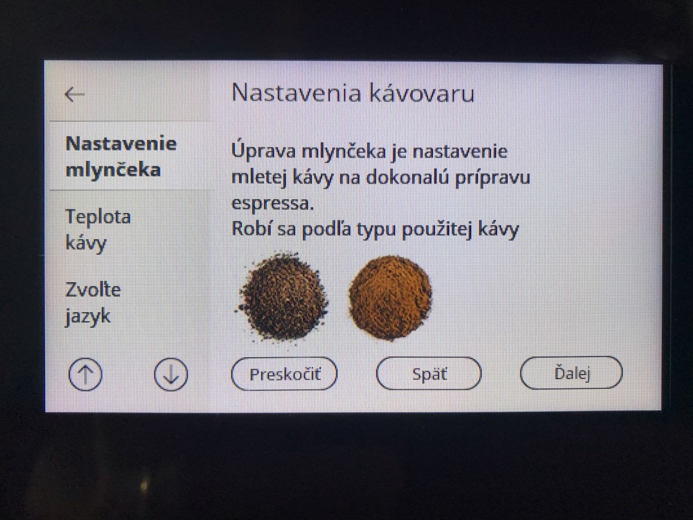 nastavenie mlynčeka DeLonghi PrimaDonna Soul ECAM